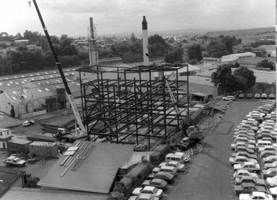 Fletcher Development & Construction Ltd, Auckland: 1987 FD&C Head Office - steel framework (includes other views of Penrose site)