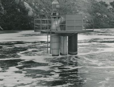 Hume Industries (NZ) Ltd - Hume Pipe Co: 1977 Pumping Station in river at Kinleith, Bay of Plenty